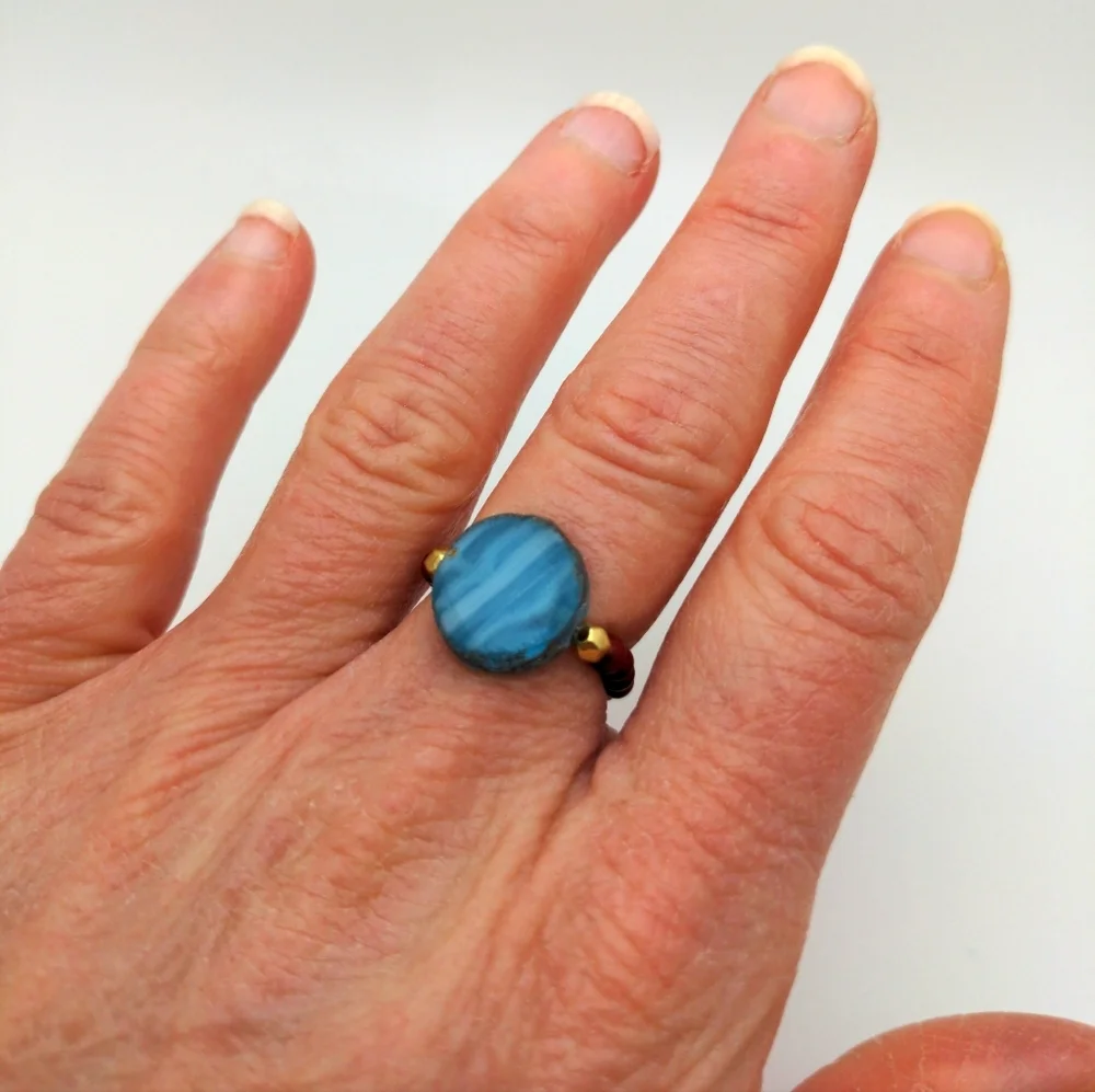 Sky Blue Medallion Ring
